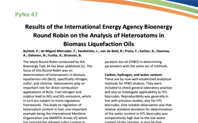 New Publication – Round Robin results of biomass liquefaction oils